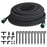 VidaXL Tropfschlauch 0,6'' 25 m Gummi schwarz
