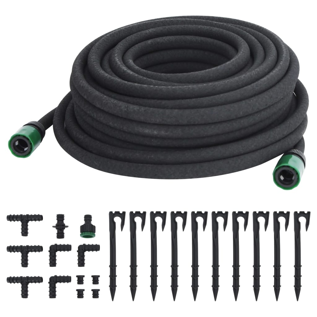 Vidaxl druppelslang 0,6'' 25 m rubber zwart