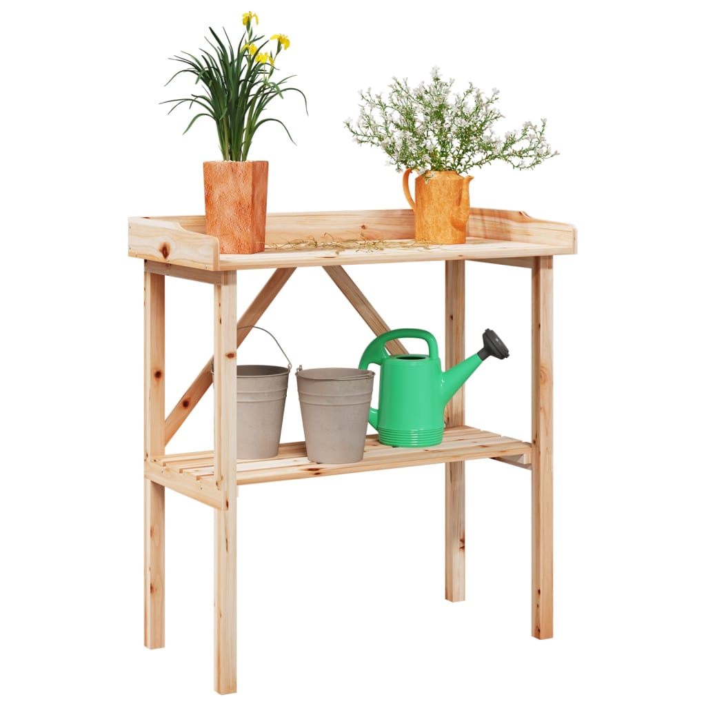 Table de la plante Vidaxl avec étagère 78x38x82,5 cm