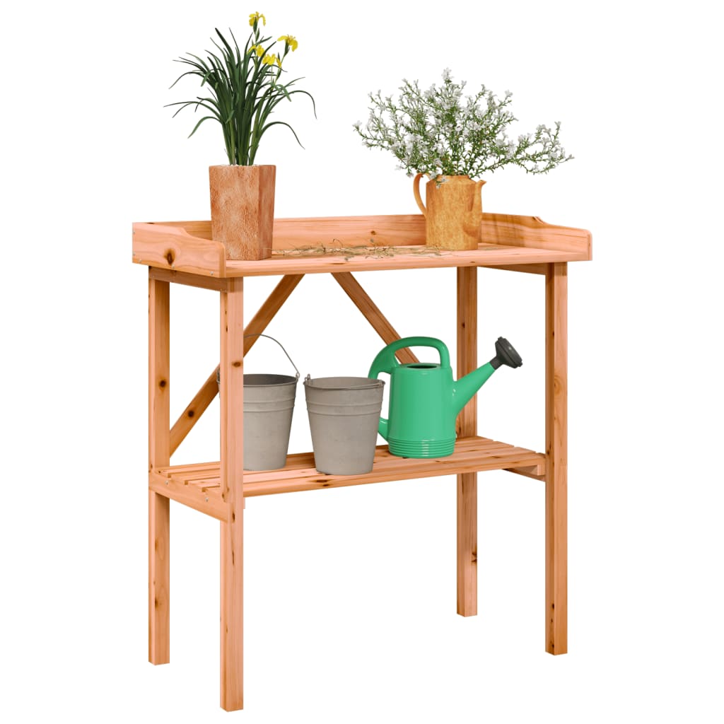 Table de la plante Vidaxl avec étagère 78x38x82,5 cm Brunier