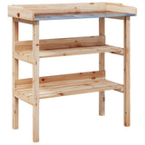 VidaXL Pflanzentisch mit Regalen 78x38x82,5 cm massives Kiefernholz