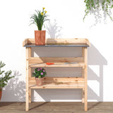 Vidaxl Plant table with shelves 78x38x82.5 cm solid pinewood