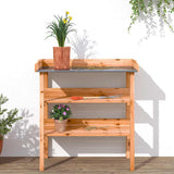 Vidaxx Pflanzentisch mit Regalen 78x38x82,5 cm braunes Kiefernholz