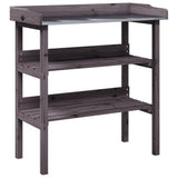 Vidaxx Pflanzentisch mit Regalen 78x38x82,5 cm graues Kiefernholz
