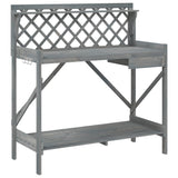 Vidaxl Botto Table med Latwerk Solid Vurenhout Gray