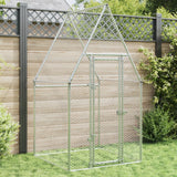 Vidaxl Chicken coop 100x100x190 cm galvanized steel silver colored