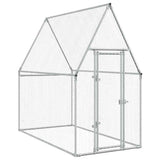 Vidaxx Hühnerstall 200x100x190 cm verzinkter Stahl silberfarben
