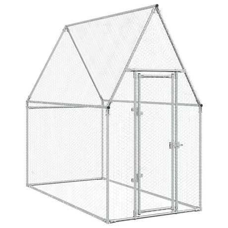 Vidaxx Hühnerstall 200x100x190 cm verzinkter Stahl silberfarben