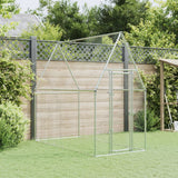 Vidaxl Chicken Coop 200x100x190 cm de acero galvanizado de color plateado