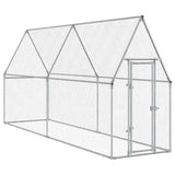 Vidaxx Hühnerstall 400x100x190 cm verzinkter Stahl silberfarben