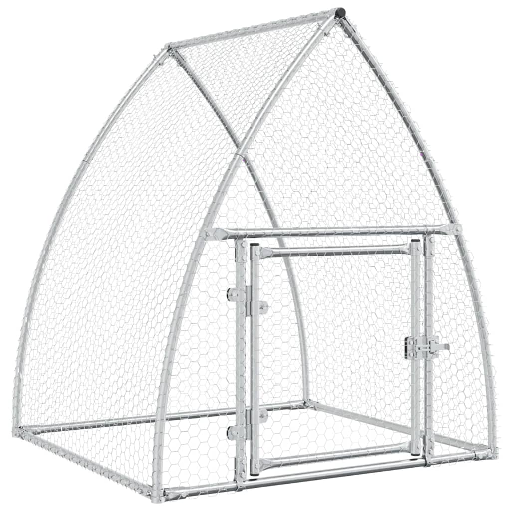 Vidaxl Chicken Coop 100x105x120 cm galvaniseret stål sølvfarvet