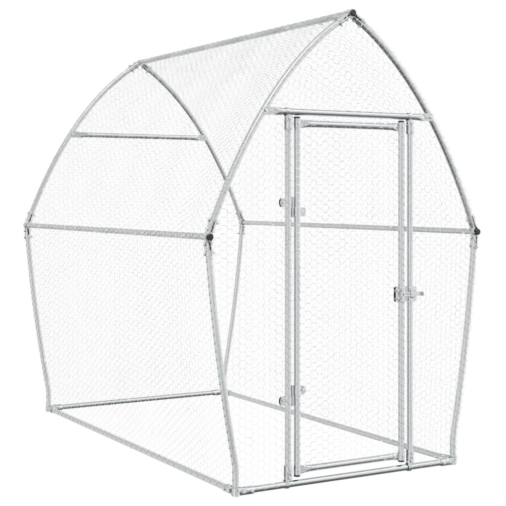 Vidaxl Chicken Coop 200x105x182 cm galvaniseret stål sølvfarvet