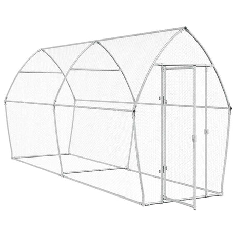 Vidaxx Hühnerstall 400x105x182 cm verzinkter Stahl silberfarben