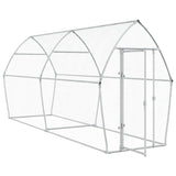 Vidaxl Chicken Coop 400x105x182 cm galvaniseret stål sølvfarvet