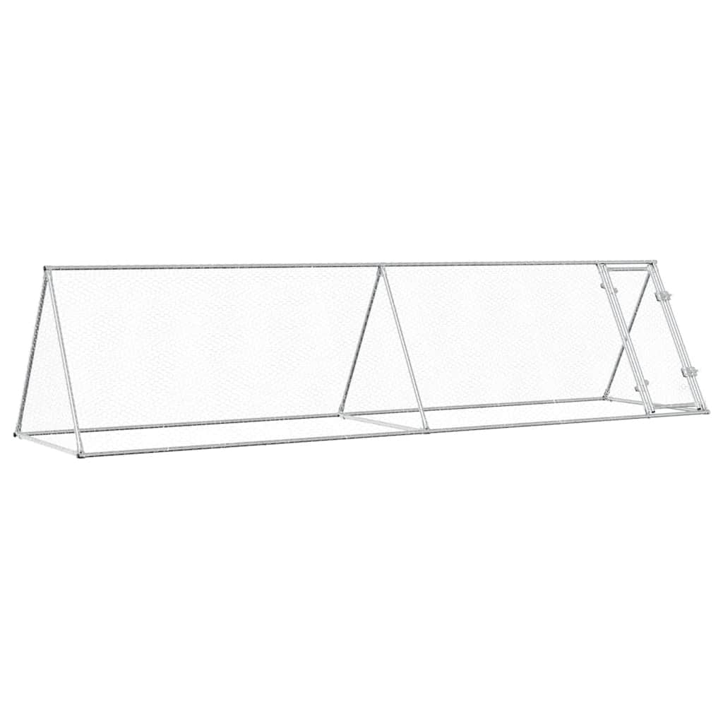 Vidaxx Hühnerstall 400x105x91 cm verzinkter Stahl silberfarben