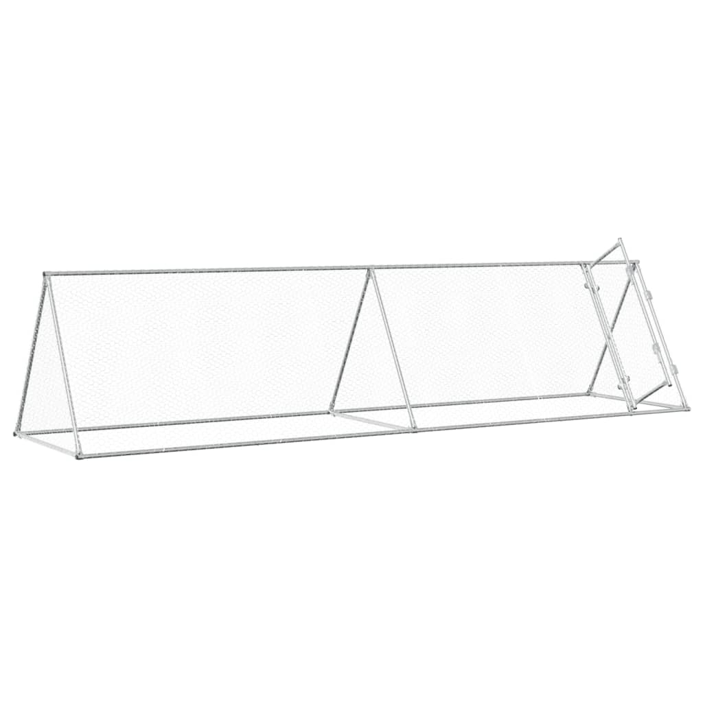 Vidaxl Poulet Coop 400x105x91 cm en acier galvanisé en acier argent coloré