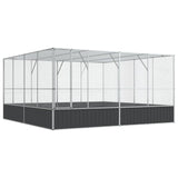 VIDAXL AVIARIAR 418X414X212 CM STAL SREBRNY