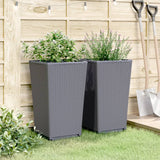 Vidaxl Planters 2 ST 32.5x32.5x57 cm Gray en polypropène