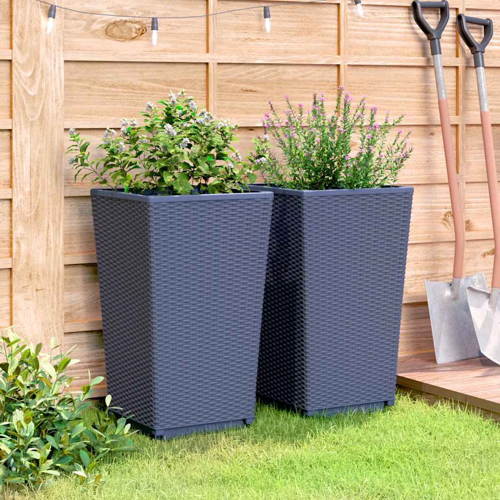 Vidaxx Pflanzgefäße 2 Stück 32,5x32,5x57 cm Polypropylen grau