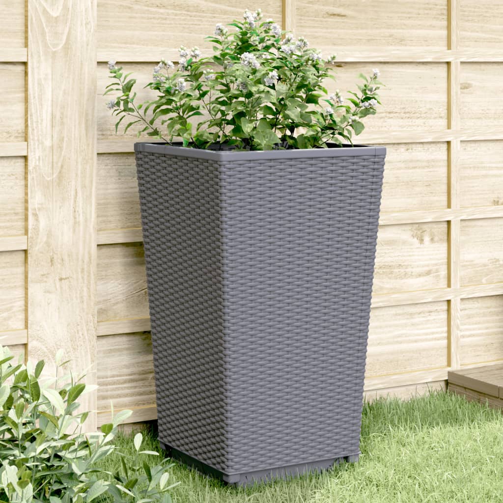 Vidaxl Planters 2 ST 32,5x32.5x57 cm Polypropen Grey