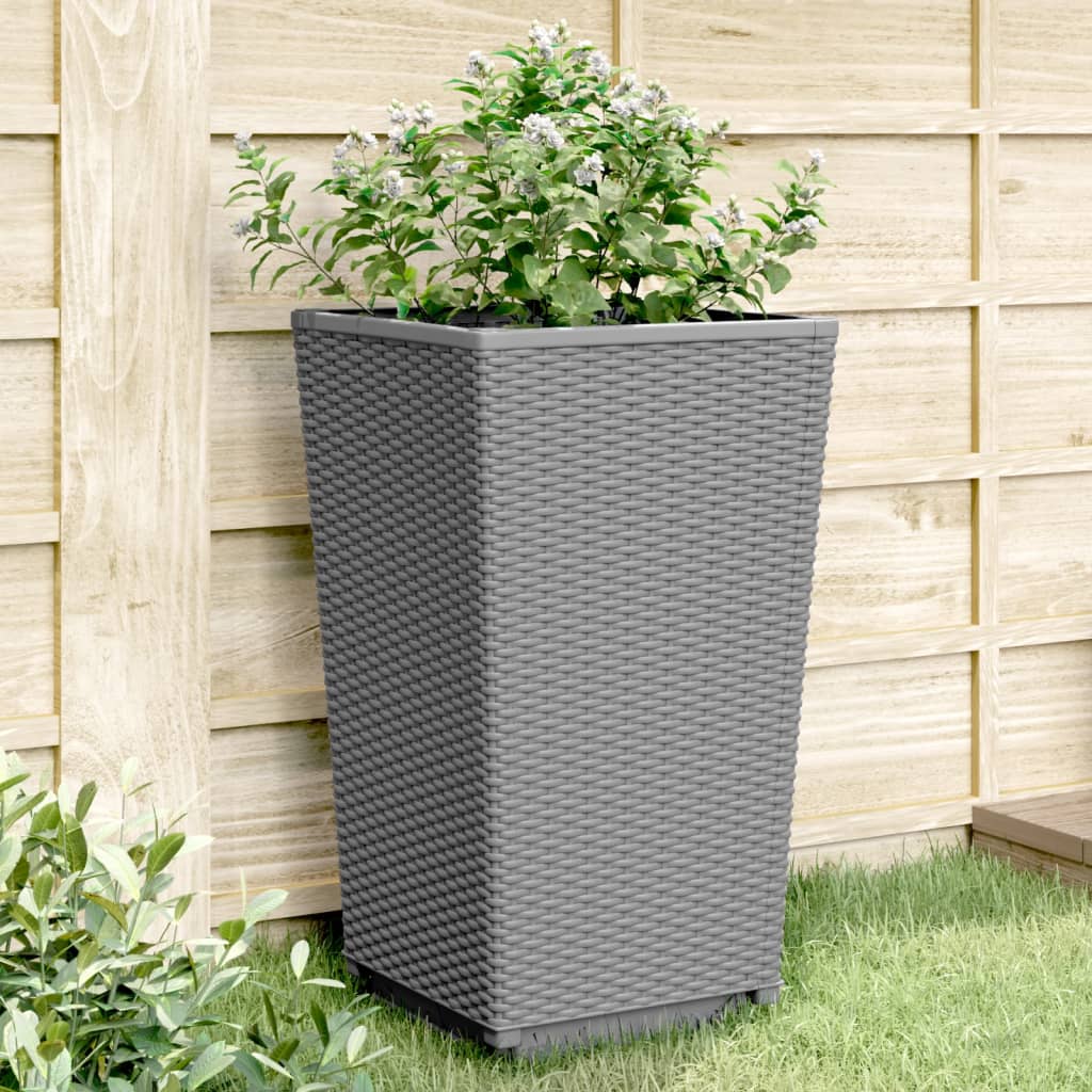 Vidaxl Planters 2 St 32.5x32.5x57 cm polypropen lysegrå