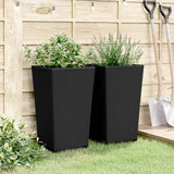 Plantadores Vidaxl 2 ST 32.5x32.5x57 CM Polypropene Negro