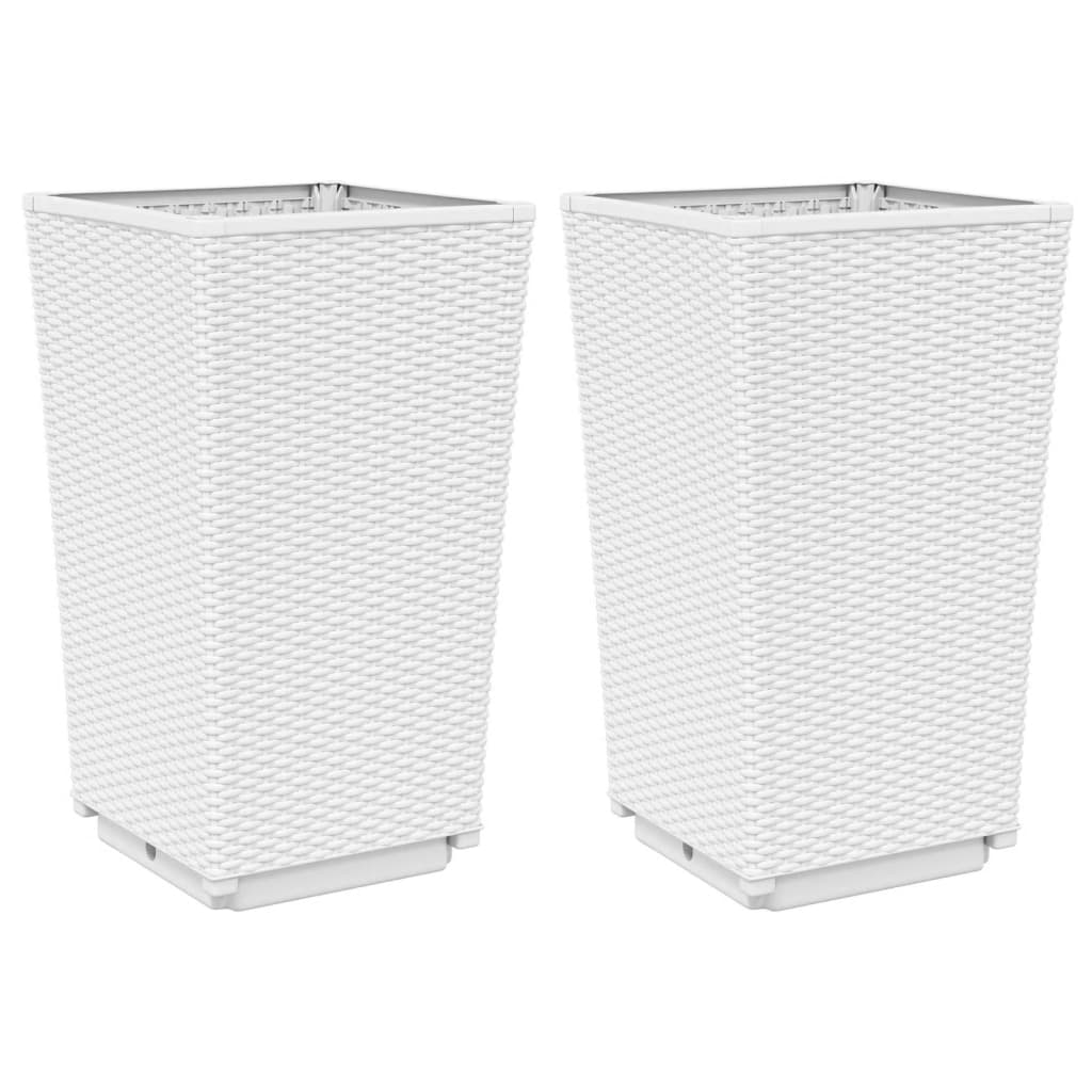 Vidaxx Pflanzgefäße 2 Stück 32,5x32,5x57 cm Polypropylen weiß