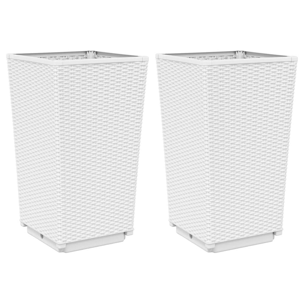 Vidaxl Planters 2 st 32.5x32.5x57 cm Polypropene white