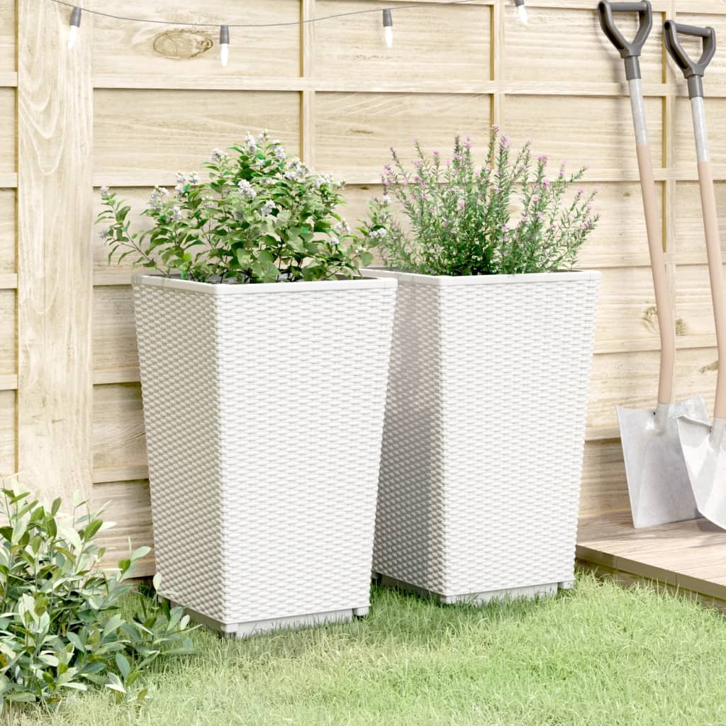 Vidaxl Planters 2 ST 32.5x32.5x57 cm polypropenvitt