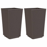 Vidaxx Pflanzgefäße 2 Stück 32,5x32,5x57 cm Polypropylen braun
