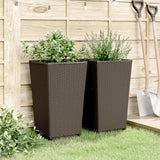 Planteurs Vidaxl 2 ST 32.5x32.5x57 cm Brown en polypropène