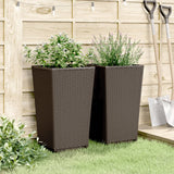 Vidaxx Pflanzgefäße 2 Stück 32,5x32,5x57 cm Polypropylen braun