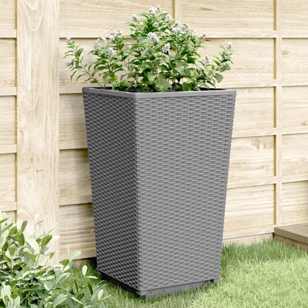 Vidaxl Planters 4 ST 32.5x32.5x57 cm Gris clair en polypropène