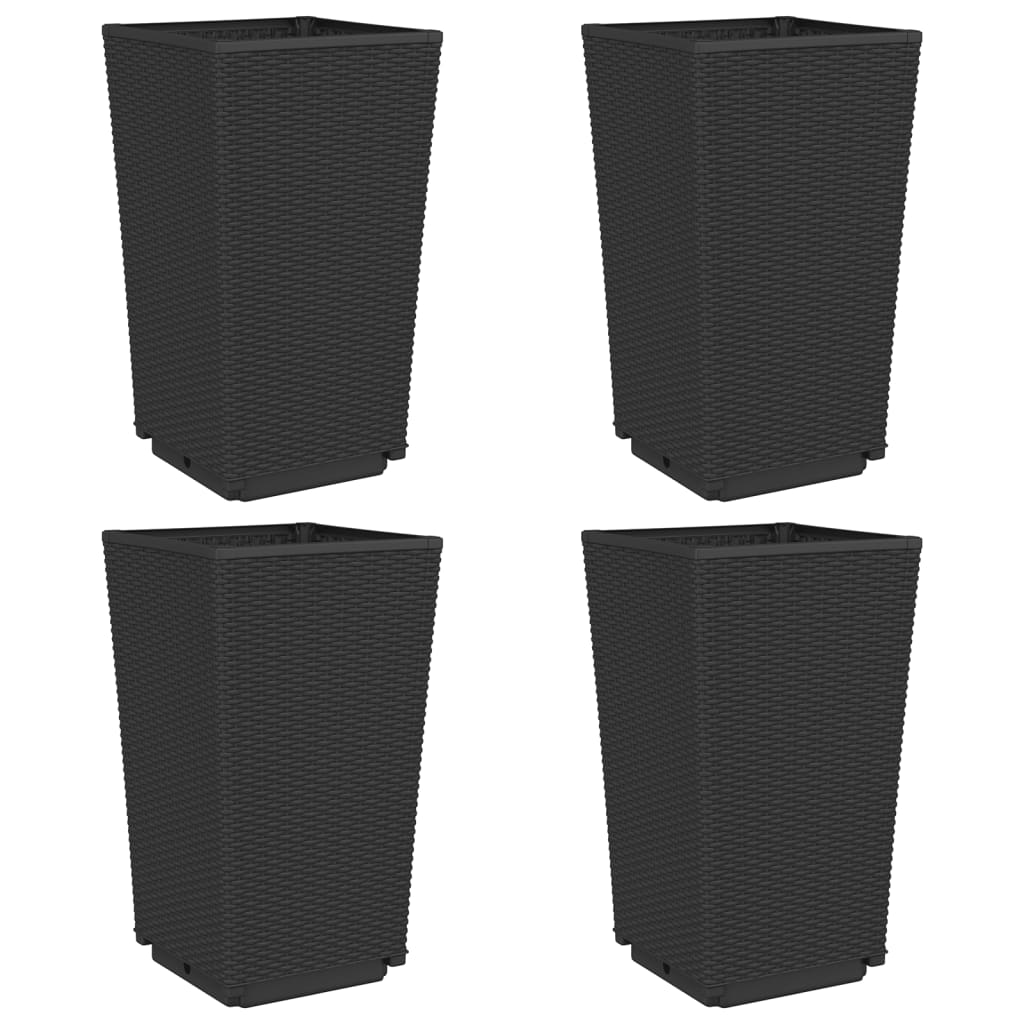Vidaxx Pflanzgefäße 4 Stück 32,5x32,5x57 cm Polypropylen schwarz