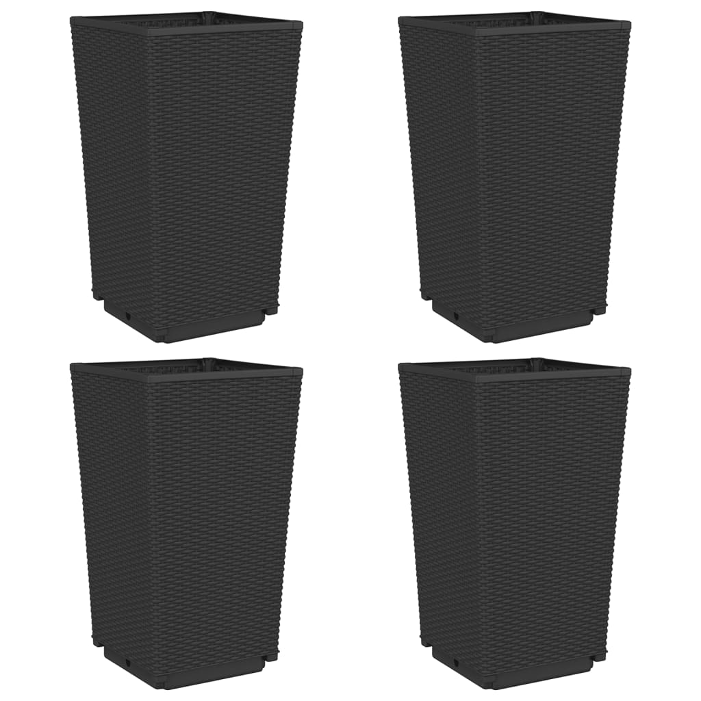 Vidaxl Planters 4 st 32.5x32.5x57 cm Polypropene black