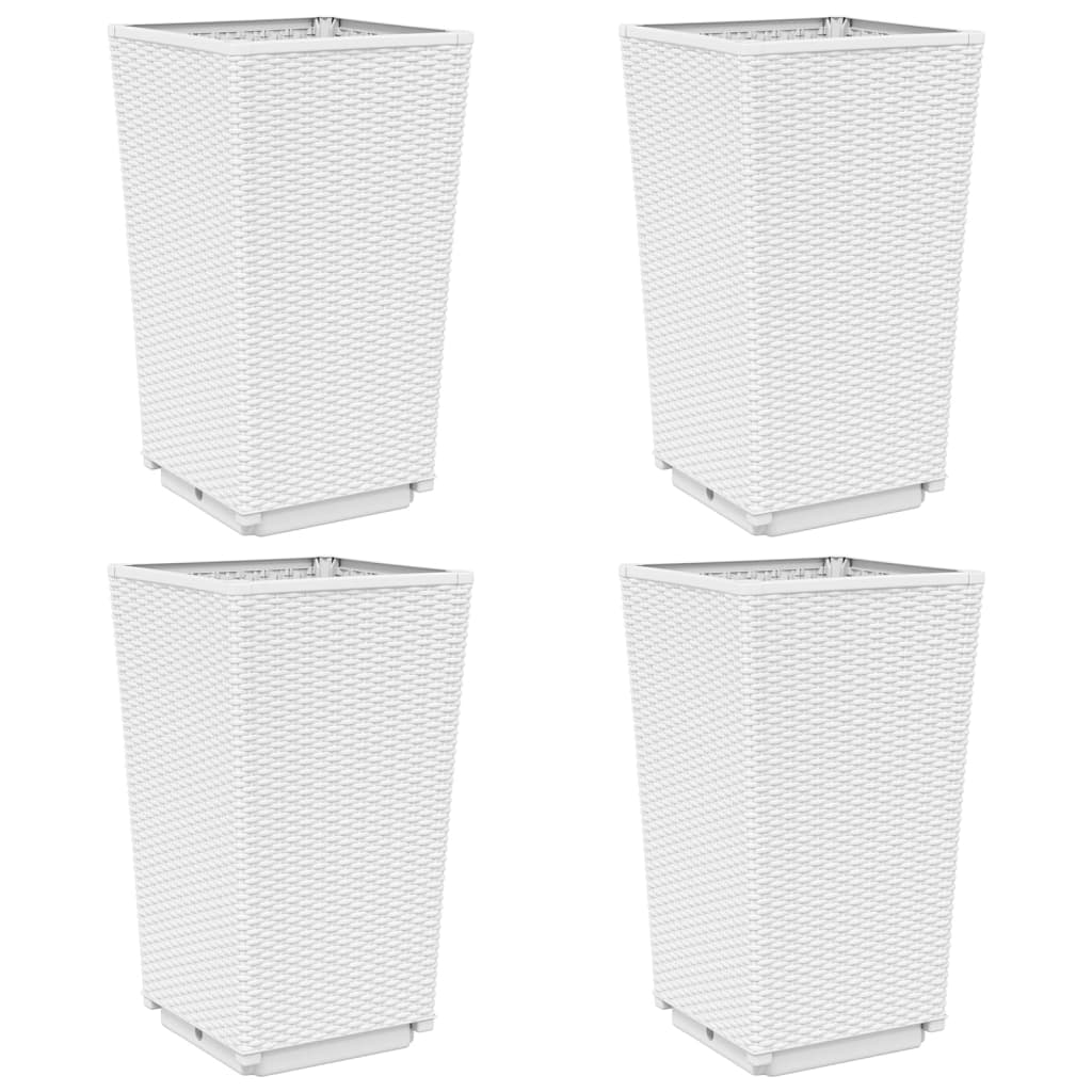 Vidaxl fioriere 4 St 32.5x32.5x57 cm Polypropene White