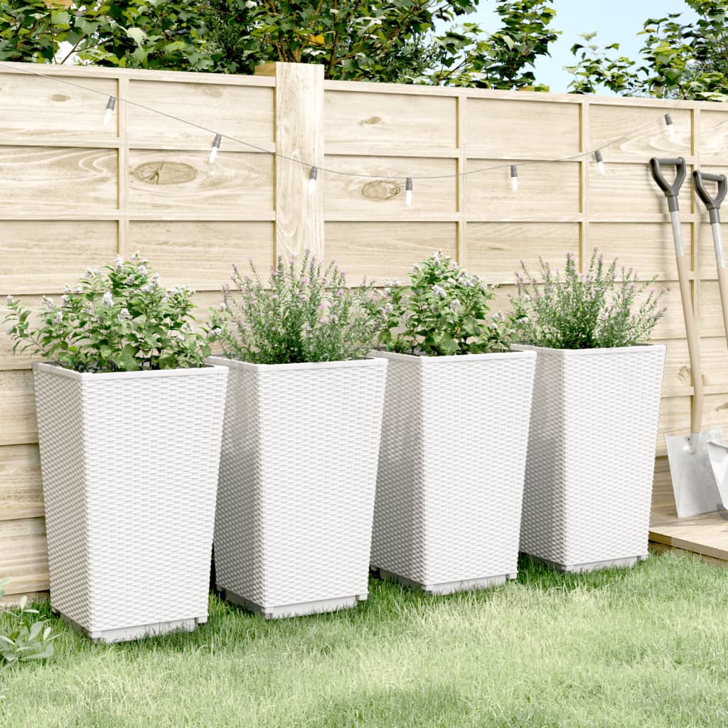 Vidaxx Pflanzgefäße 4 Stück 32,5x32,5x57 cm Polypropylen weiß
