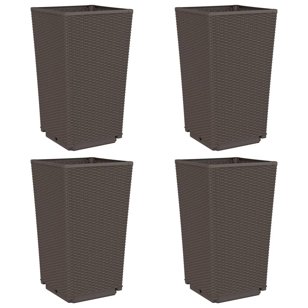 Vidaxx Pflanzgefäße 4 Stück 32,5x32,5x57 cm Polypropylen braun