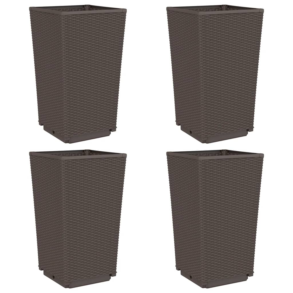 Vidaxl Planters 4 st 32.5x32.5x57 cm Polypropene brown