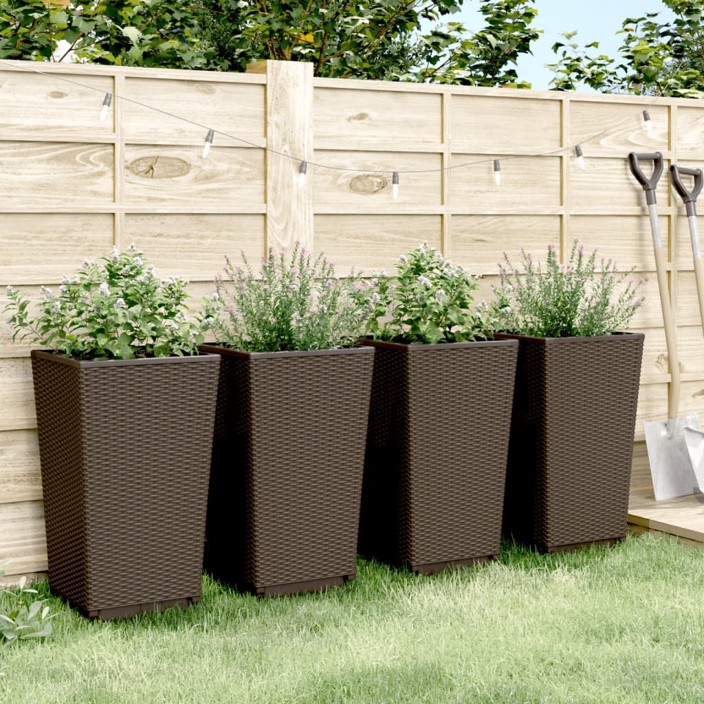 Vidaxx Pflanzgefäße 4 Stück 32,5x32,5x57 cm Polypropylen braun