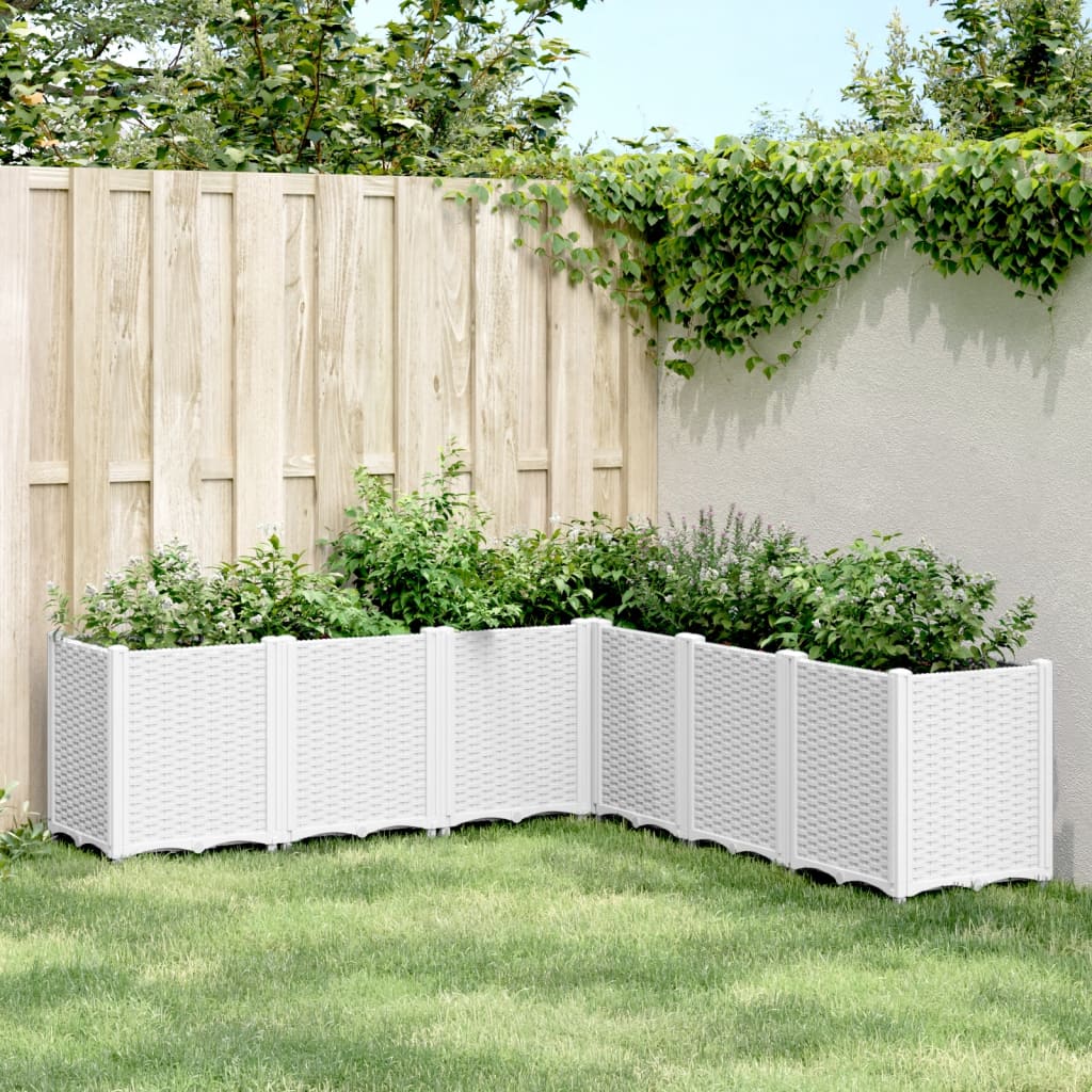 Vidaxl plantenbak 160x160x53 cm polypropeen wit