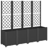 Vidaxx Pflanzgefäß mit Spalier 160x40x140 cm Polypropylen schwarz