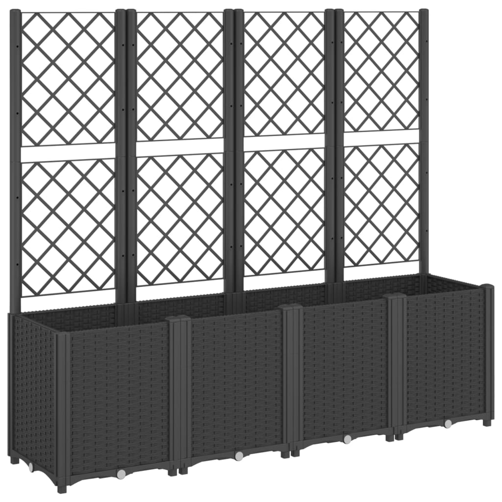 VIDAXL -Planungsbox mit SLAT 160x40x140 cm Polypropen Schwarz