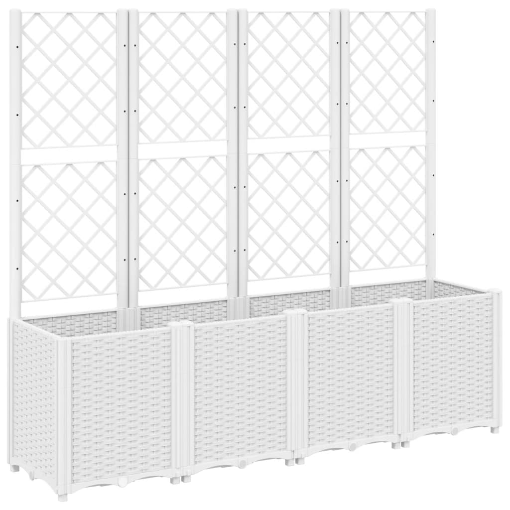 Vidaxx Pflanzgefäß mit Spalier 160x40x140 cm Polypropylen weiß