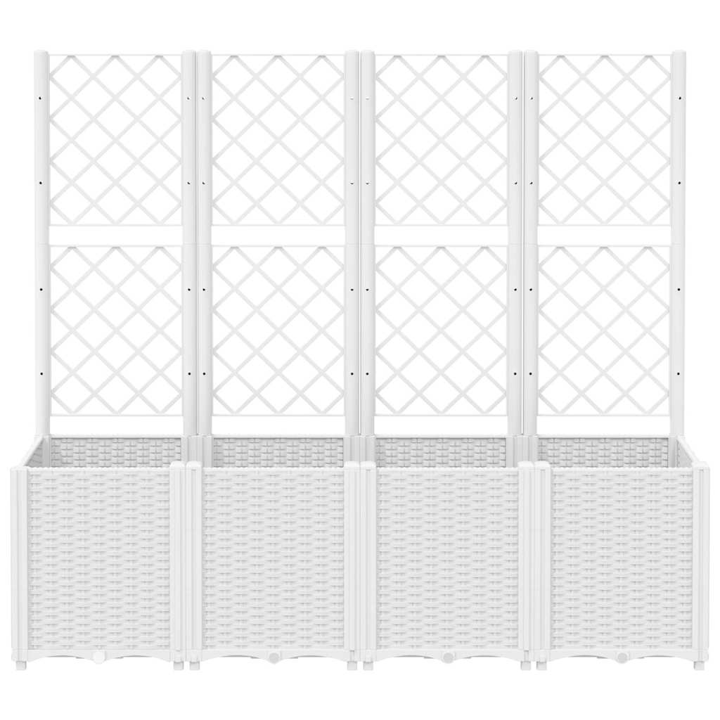 Vidaxx Pflanzgefäß mit Spalier 160x40x140 cm Polypropylen weiß