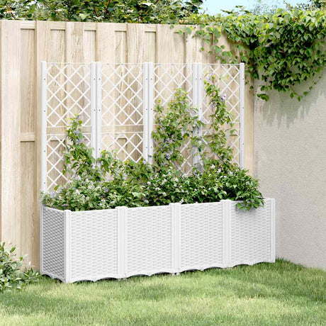 Vidaxx Pflanzgefäß mit Spalier 160x40x140 cm Polypropylen weiß