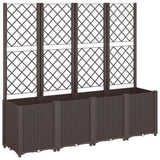Vidaxx Pflanzgefäß mit Spalier 160x40x140 cm Polypropylen braun