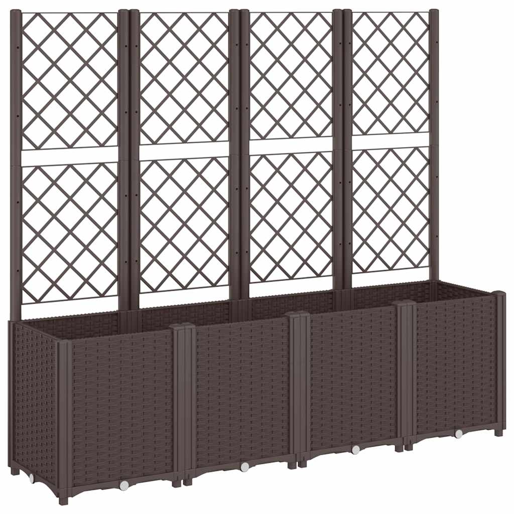 Vidaxx Pflanzgefäß mit Spalier 160x40x140 cm Polypropylen braun