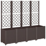 Vidaxl plantenbak met latwerk 160x40x140 cm polypropeen bruin