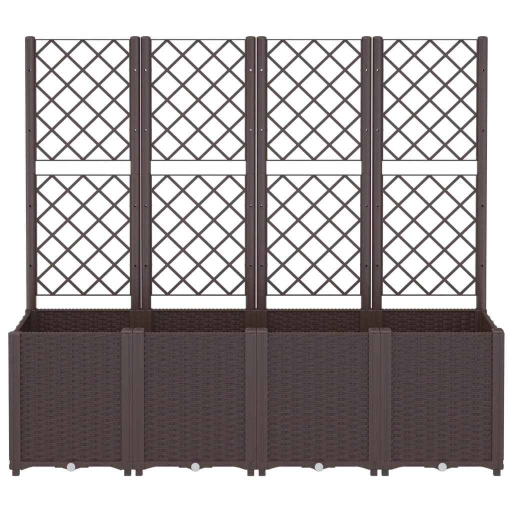 Vidaxx Pflanzgefäß mit Spalier 160x40x140 cm Polypropylen braun